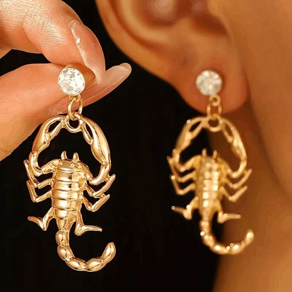 Diamond Scorpion Dangle Earrings
